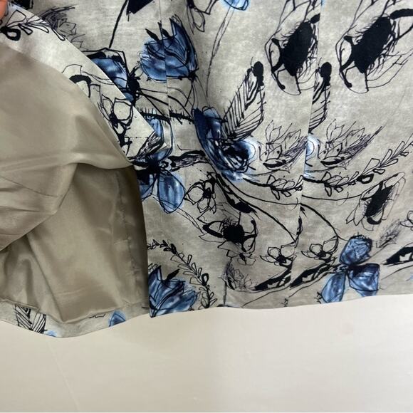 LAVIA 18 Gray Blue Floral Print Scoop Neck Dress Size M - Picture 8 of 12